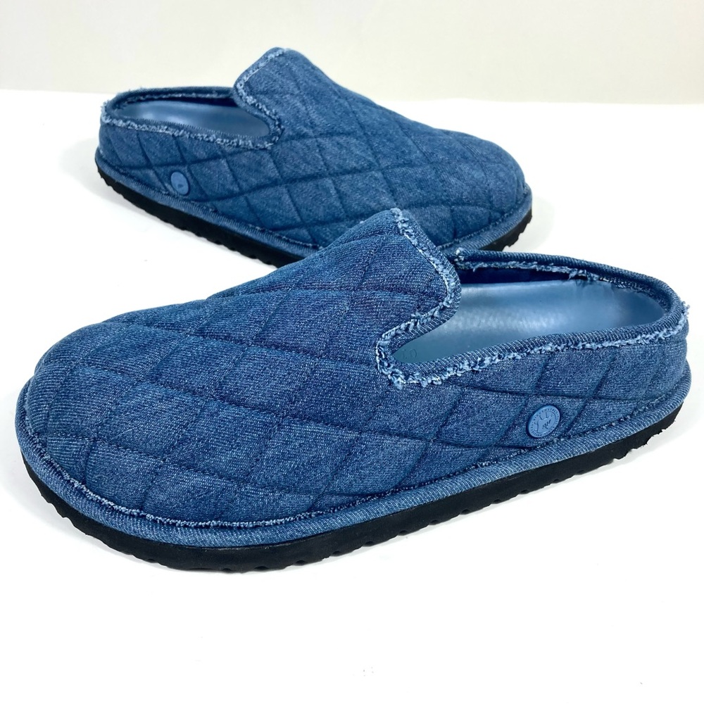 Birkenstock 1774 Eliscu Quilted Denim Slide Clogs Mules Faded Denim 7 38 NEW - Picture 4 of 17